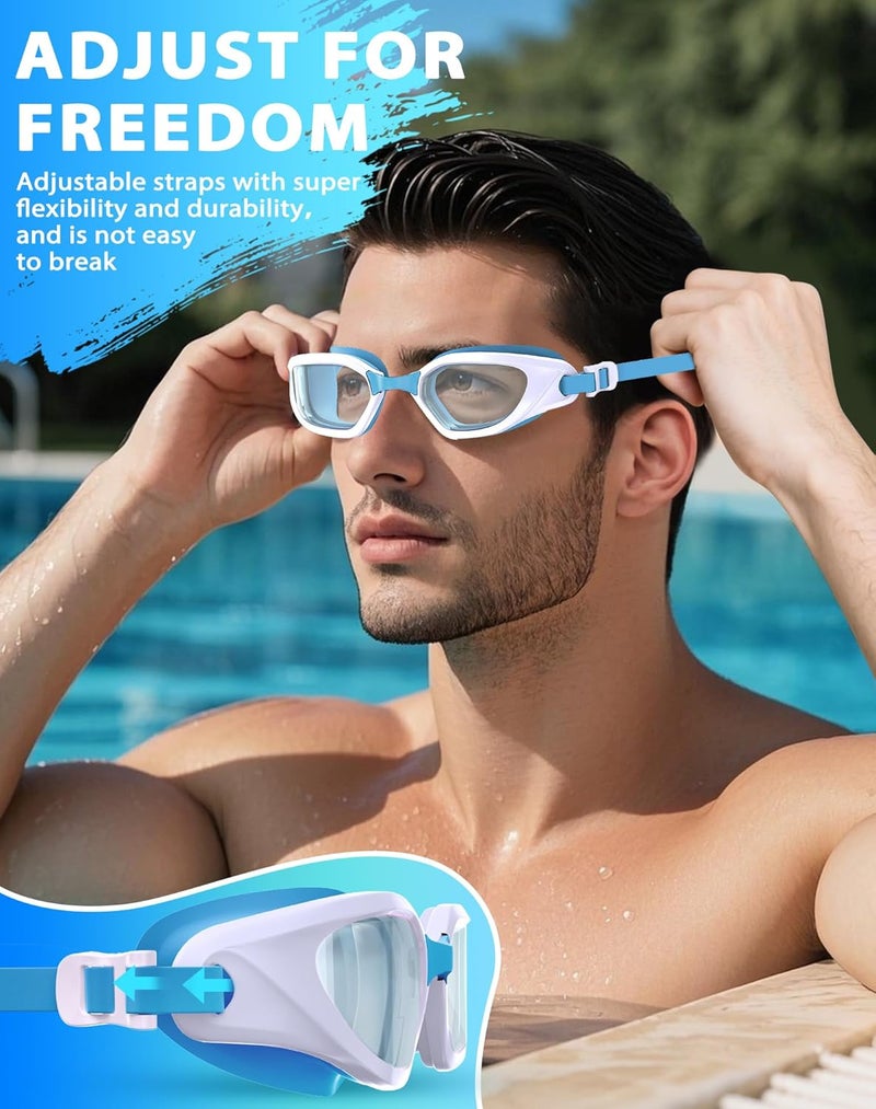 Vegemono Swim Goggles, Unisex Adult Swimming Goggles Anti Fog Anti UV No Leakage Wide View for Men Women Youth - Image 5